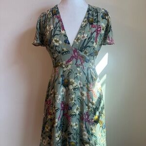 Sunday Best Silk Floral V-Neck Mini Dress